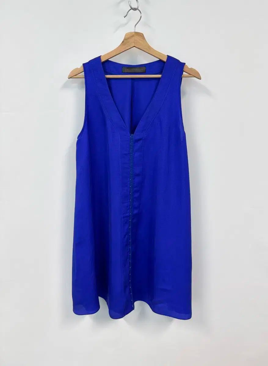 Proenza Schouler プロエンザ シュラー 青 ノースリーブ シルク ミニドレス