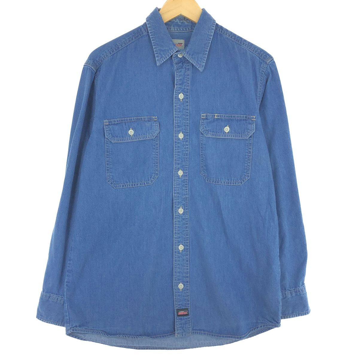 古着 ディッキーズ Dickies 長袖 デニムシャツ メンズM/eaa433836