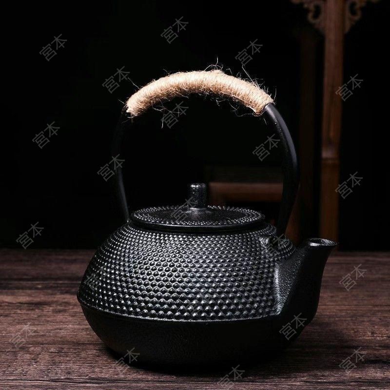 新品★鉄器 鋳鉄製 老鉄瓶 提梁壺 茶道具対応 鉄やかん 鉄分補給 鉄びん 1200ml