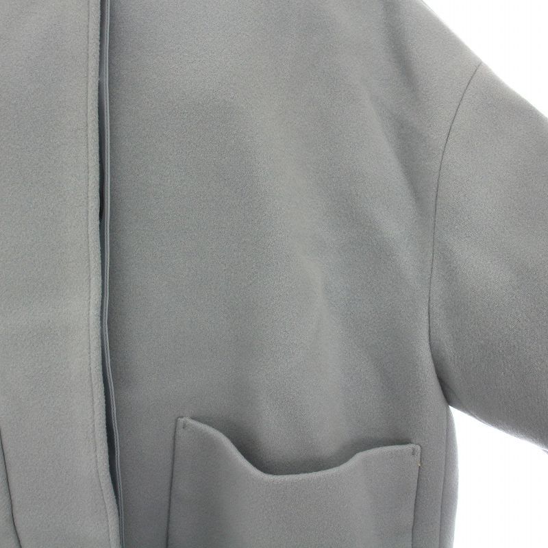 yori ヨリ 22AW ウール ノーカラーコート ブルー yori ウールノーカラーコート 水色（yori ウールノーカラー