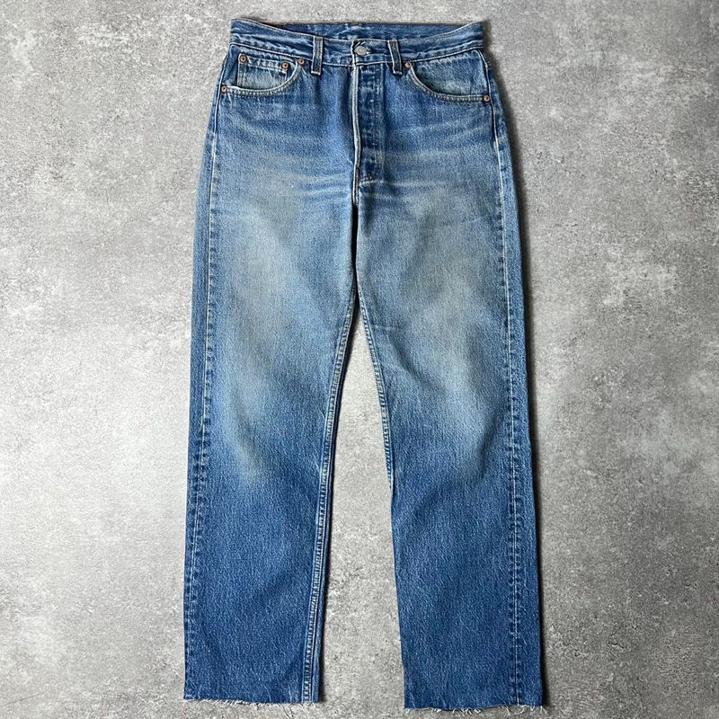 ヒゲ 90s USA製 Levis 501 ストレート デニム パンツ 31 / 90年代 アメリカ製 オールド リーバイス ジーンズ ジーパン 脇割り