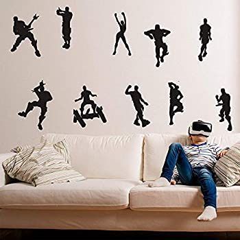ALiQing Game Wall Decal Poster Music Skating Dancing Wall Stickers for Children Teenager Bedroom Playroom Wall Decoration (Black)