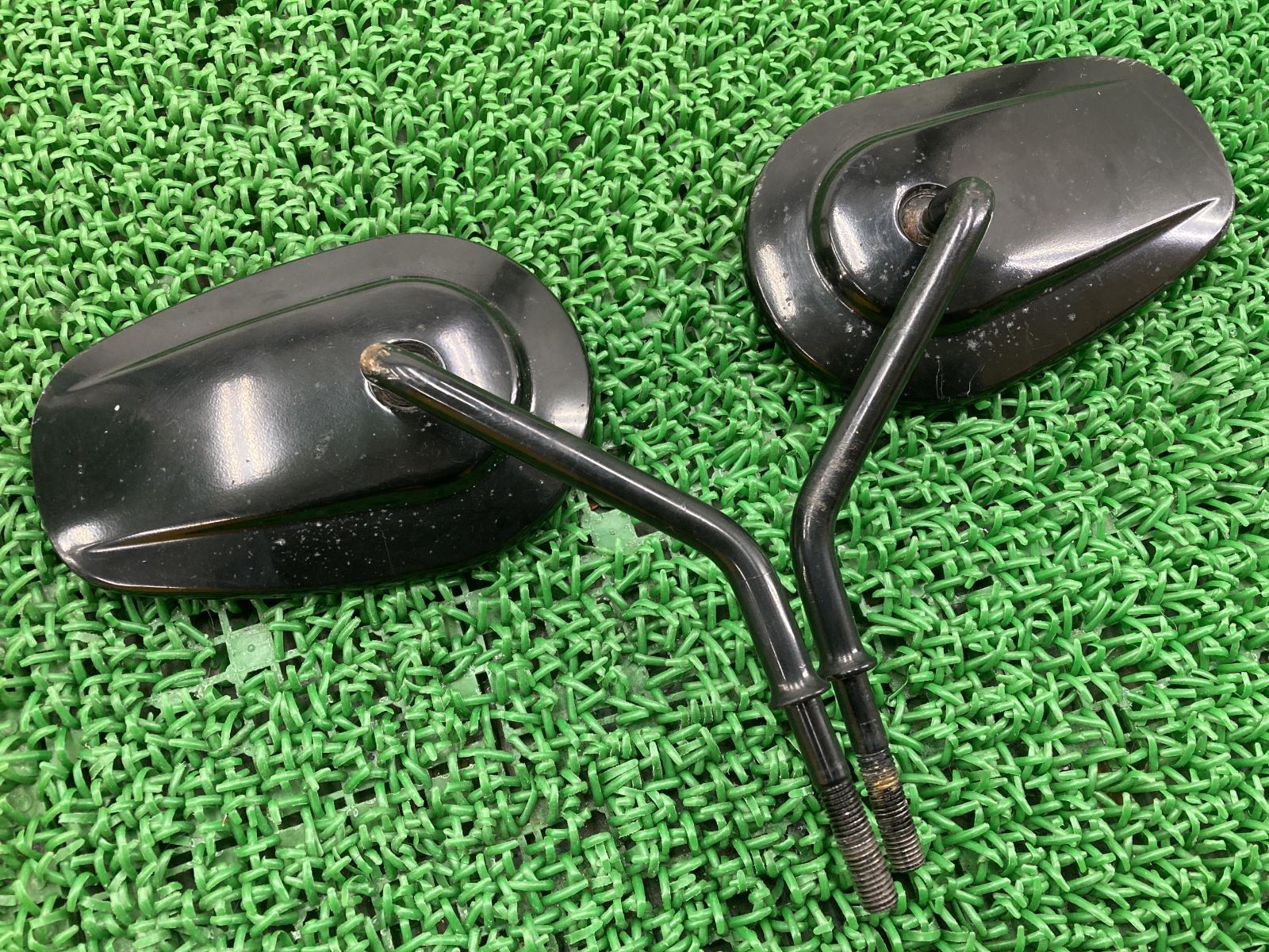 ミラー 左右 黒 ハーレー 純正 中古 バイク 部品 ソフテイル ダイナ スポーツスター ツーリング テーパードショートステムミラー 1984年～