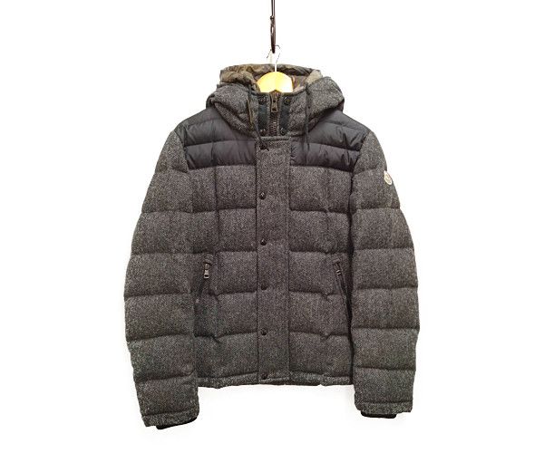 MONCLER モンクレール GUYENNE 一部迷彩レイヤード ウール フード