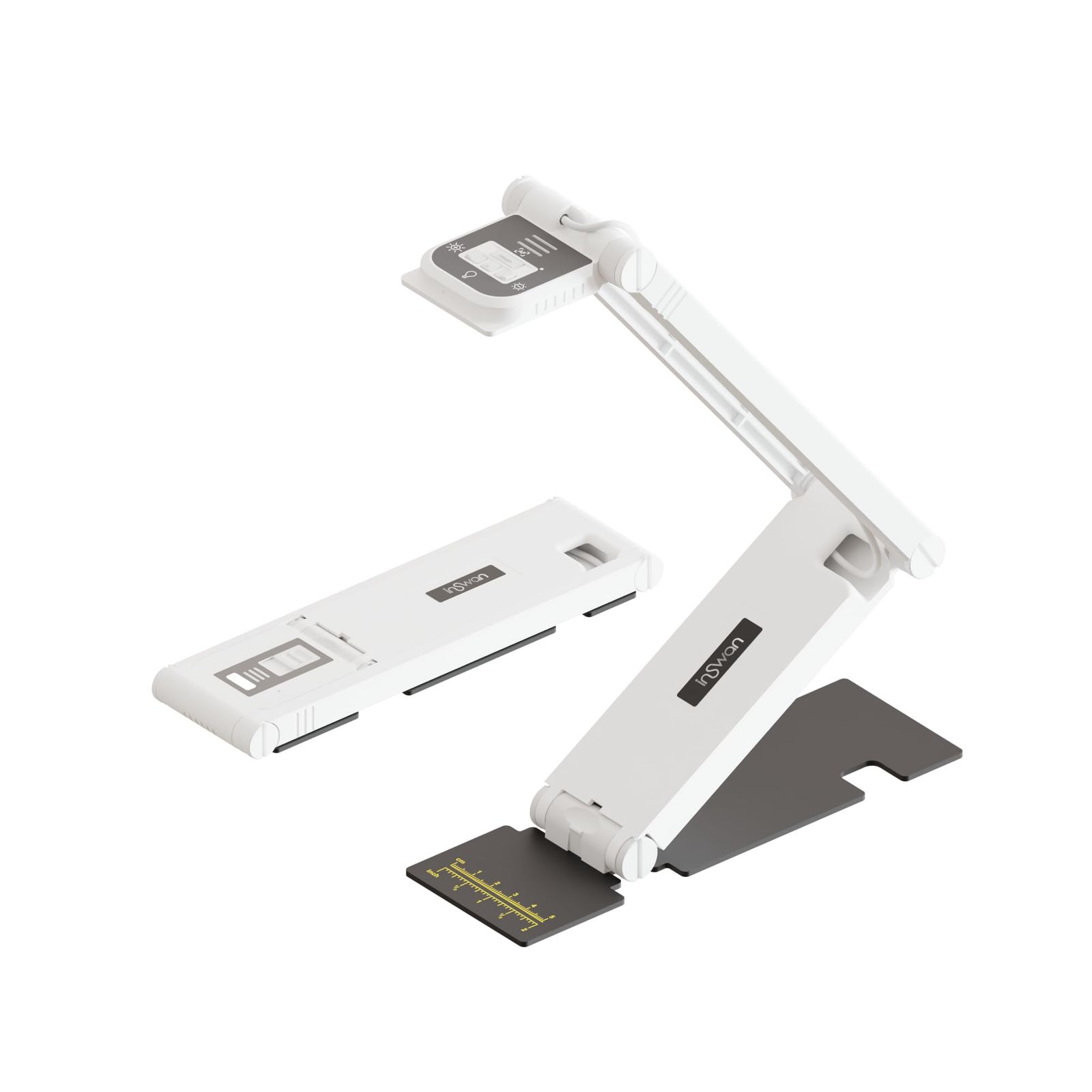 INSWAN INS-Flip 4 台湾製 USB 携帯型書画カメラ|Webカメラ - 4K解像度 1300万画素 折りたたみ式ポータブル オートフォーカス 10cm近接撮影 内蔵マイク およびLED Win|Mac|Chromebook|iPad