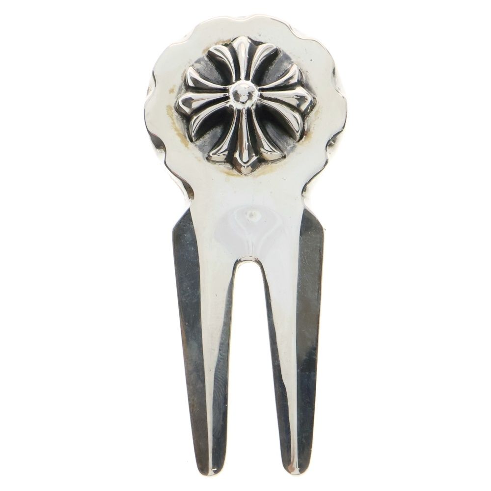 CHROME CHROME HEARTS (クロムハーツ) GREEN FORK ゴルフ用具 グリーンフォーク ホースシュー シルバー HEARTSCH GREEN HATクロムハーツロゴ レザーパッチ