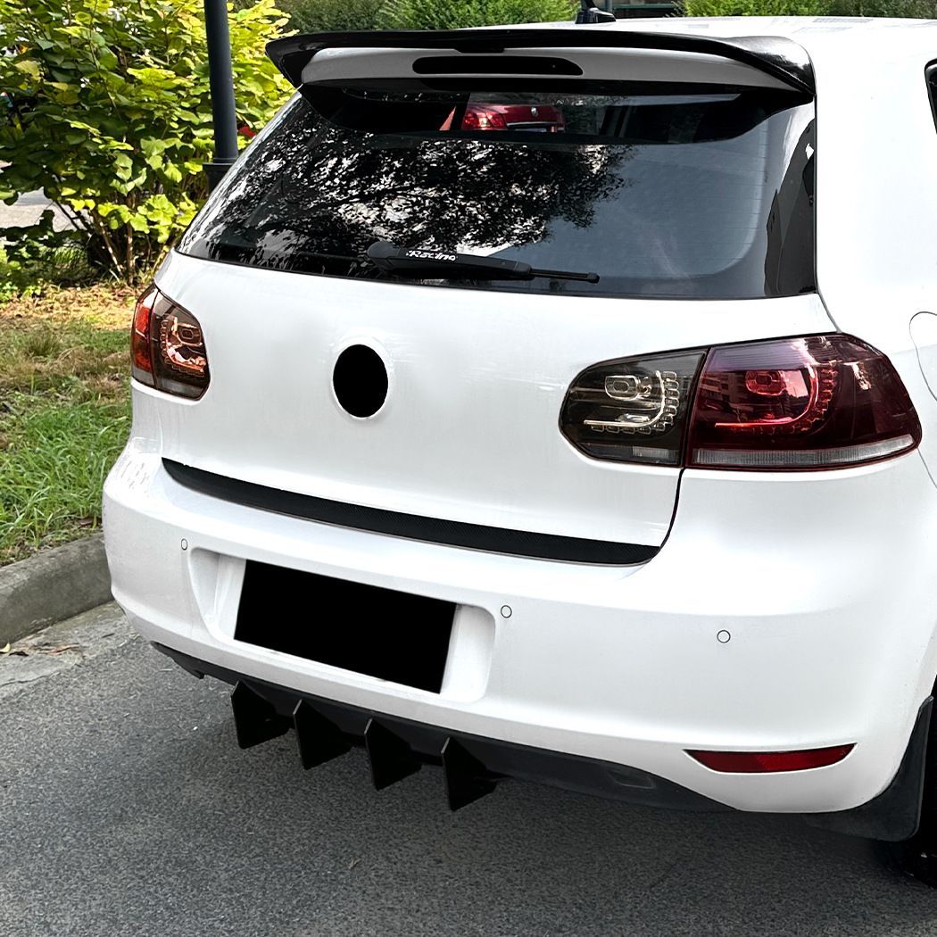 カー用品 メンズ 外装パーツ｜フォルクスワーゲン ゴルフ6 MK6 標準モデル用 リアディフューザー 後付けスポイラー グロスブラック PP製