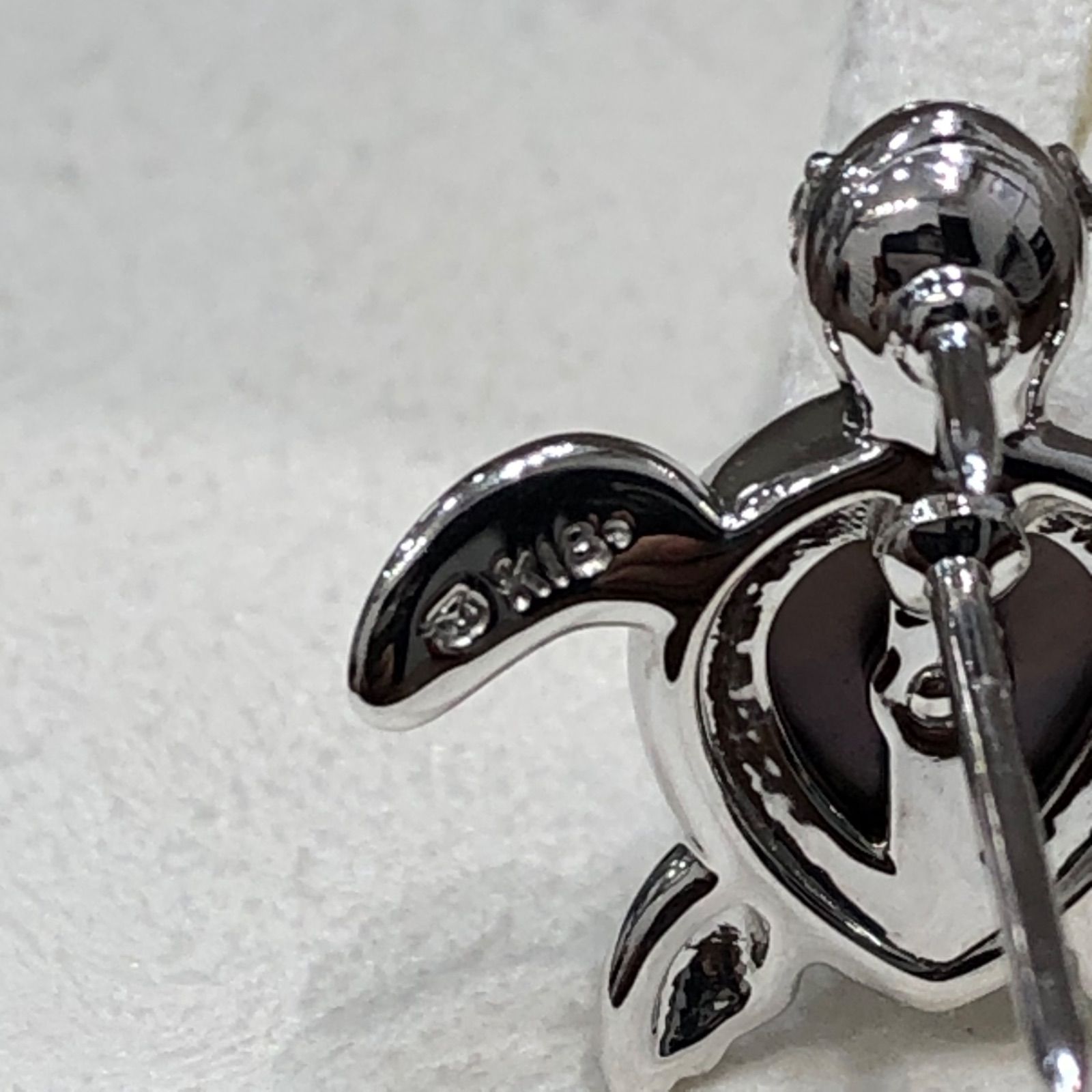 美品】MIKIMOTO ミキモト K18 ピクウェ 黒蝶貝 ダイヤモンド カメ 亀