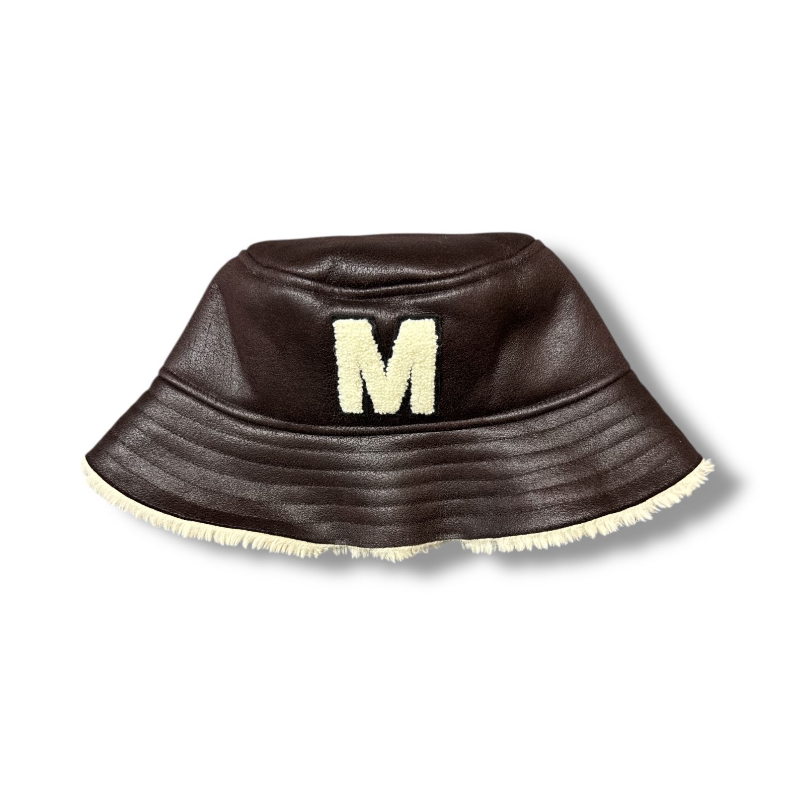 正規 参考上代34650円 MM6 Maison Margiela Junior ムートンボアバケットハット メゾンマルジェラ エムエムシックス M60262_MM066 ブラウン 3 96552A6