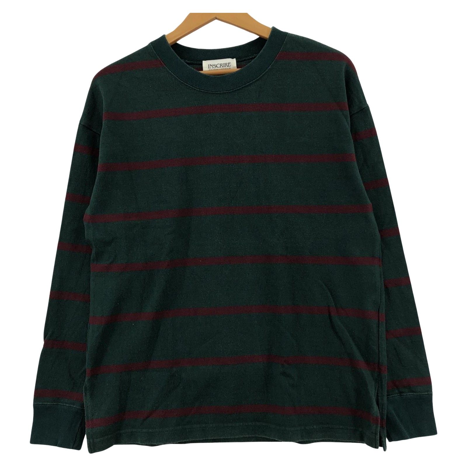 INSCRIRE アンスクリア ボーダーカットソー sizeS/グリーン