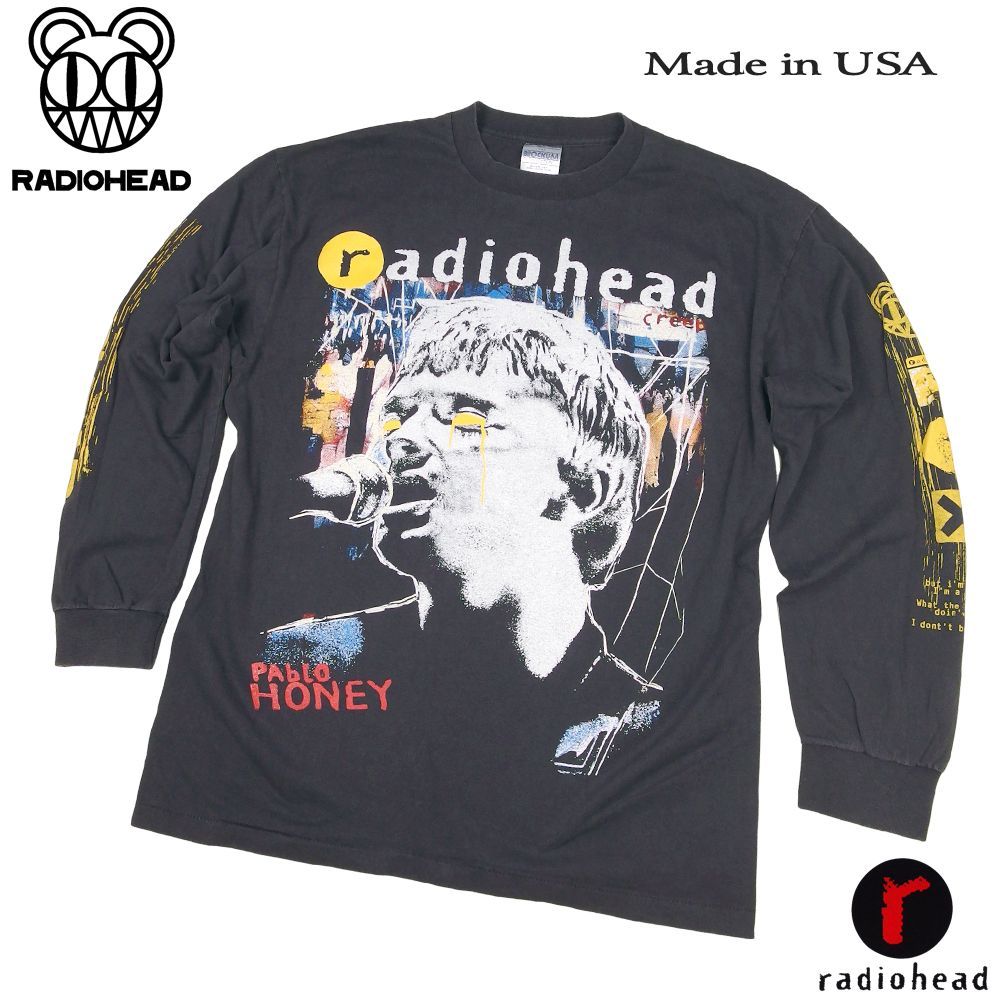 318 radiohead レディオヘッド ロンT 長袖 Tシャツ ブラック Lサイズ