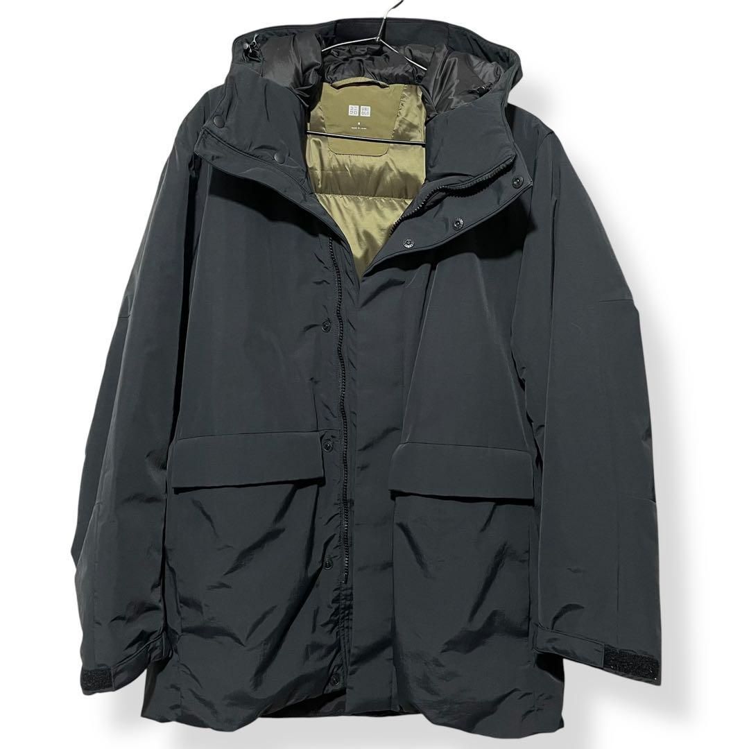 美品　UNIQLO　ユニクロ　ハイブリッドダウンパーカー　ブラック　M