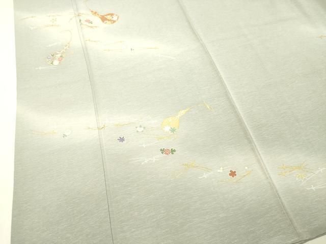 平和屋着物○訪問着 駒刺繍 瓢箪 ひょうたん 吹き寄せ花文 暈し染め  