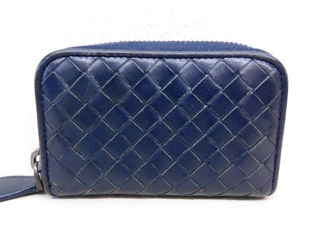 【希少】 ボッデガヴェネタ　イントレチャート　コインケース　青　ブルー　レザー BOTTEGA VENETA ボッテガヴェネタ テックラバー コインケース