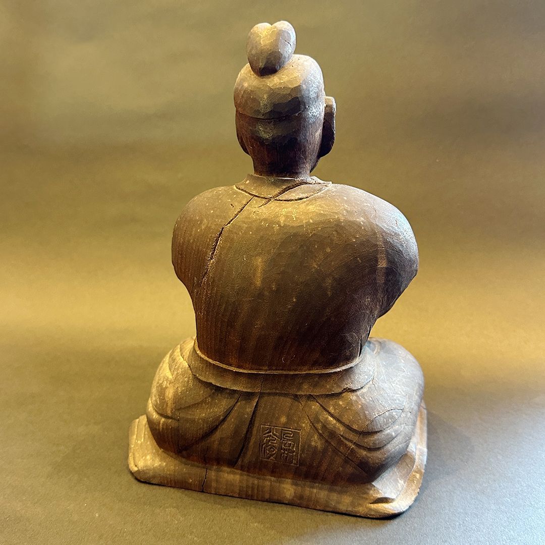 天神様 菅原道真 木彫 木製 時代物 置物 学問の神様 彫刻 オブジェ