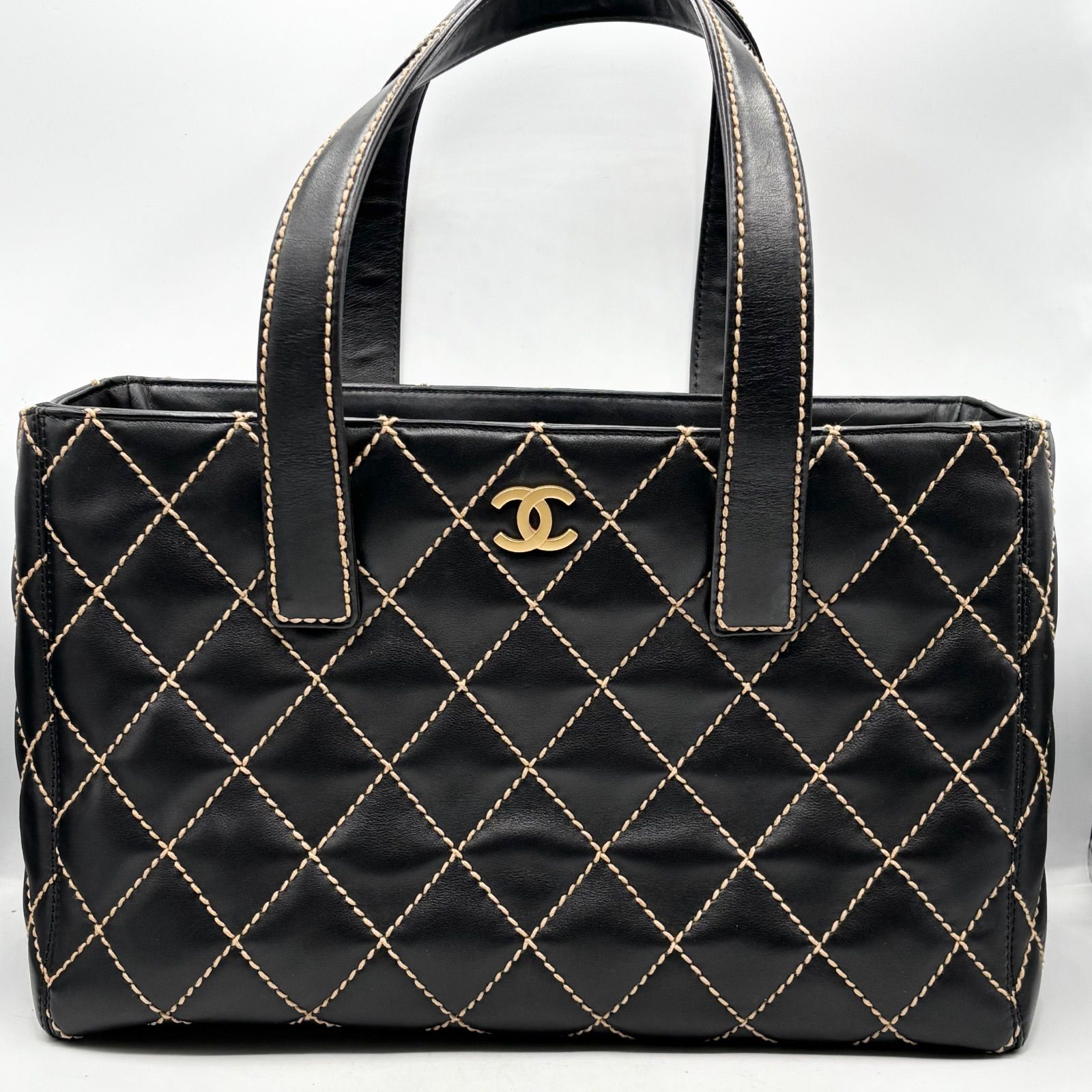 楽天市場】CHANEL(シャネル) ワイルドステッチ トートバッグ 黒