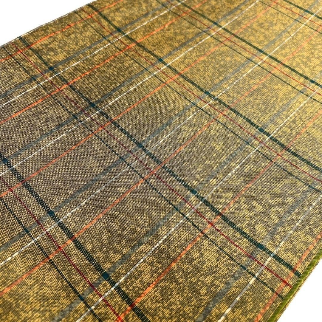 リバーシブル 大島紬 格子模様 絞り 花模様 袋帯 着物 032a p - メルカリ