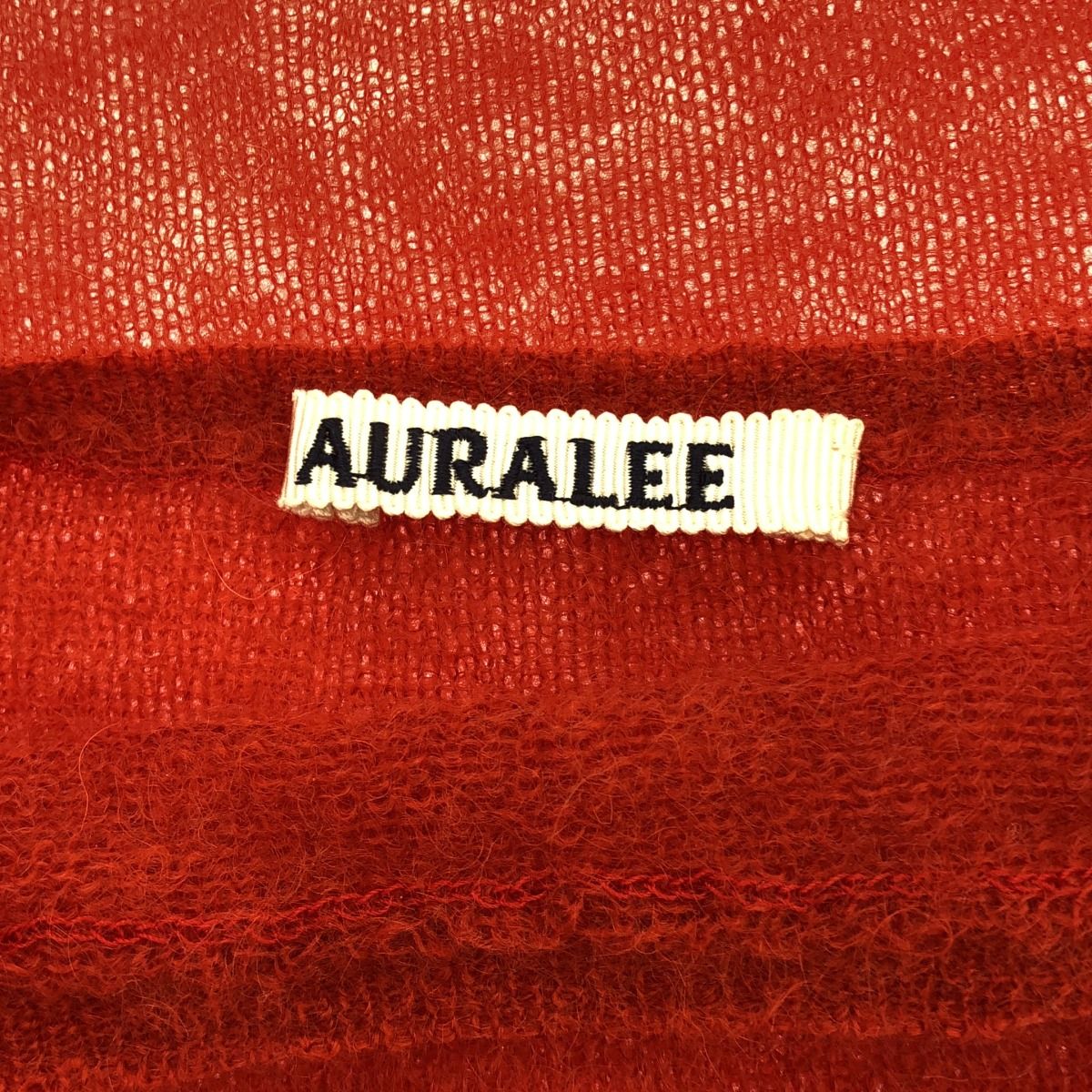 AURALEE - AURALEE オーラリー 22AW KID MOHAIR SHEER KNIT BOAT NECK P/O ニットセーター A22AP02FG レッド 0 AURALEE/オーラリー】KID MOHAIR SHEER KNIT BOAT-NECK P/O