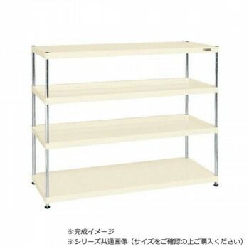 サカエ ニューCSパールラック 4段タイプ 1500×450×1200mm アイボリー CSPRA-1214I