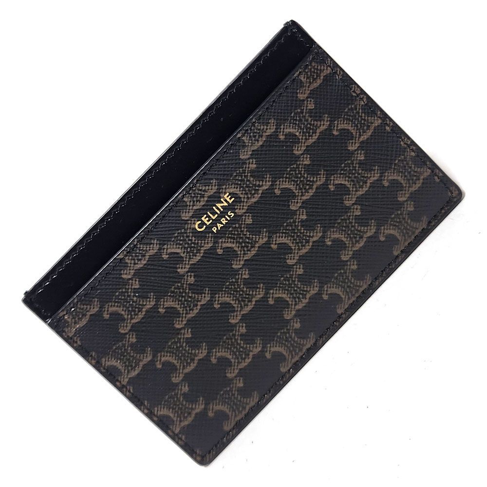 CELINE レザー 節約 カードケース ブラウン/ブラック CELINE レザー