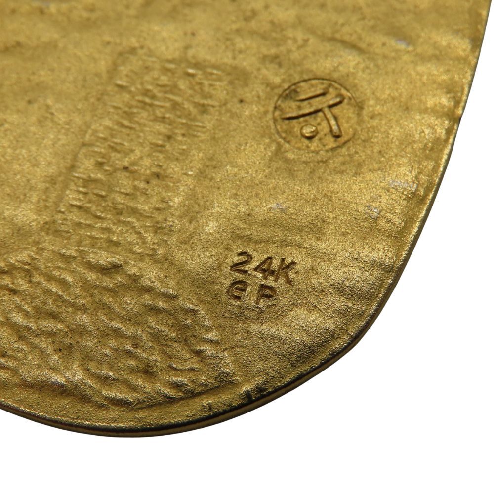 一橋大学創立百年記念　金貨　ゴールド　レトロ　アンティーク 中古】 24KGP 小判 レプリカ 二宮金次郎 学制百年記念 アンティーク