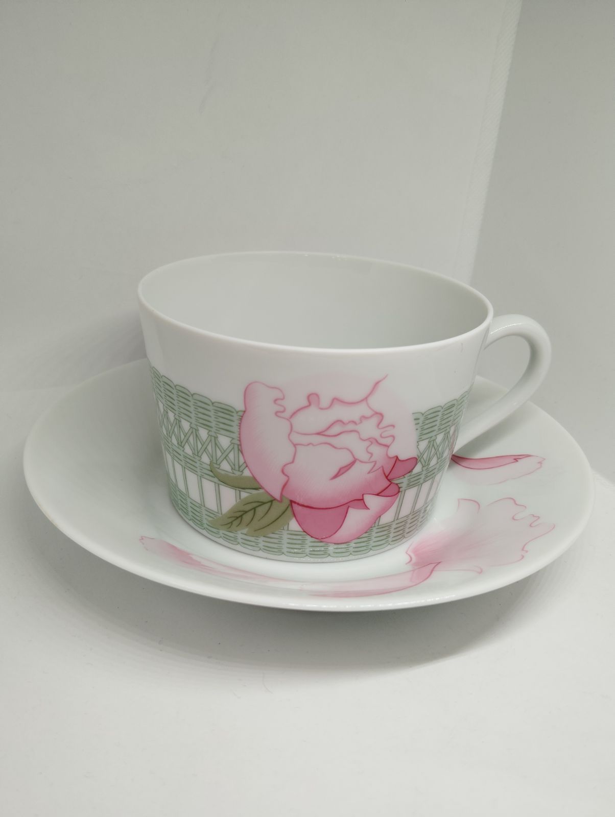 ペア 2客セット HERMES エルメス ピヴォワンヌ PIVOINES ROSES ティー