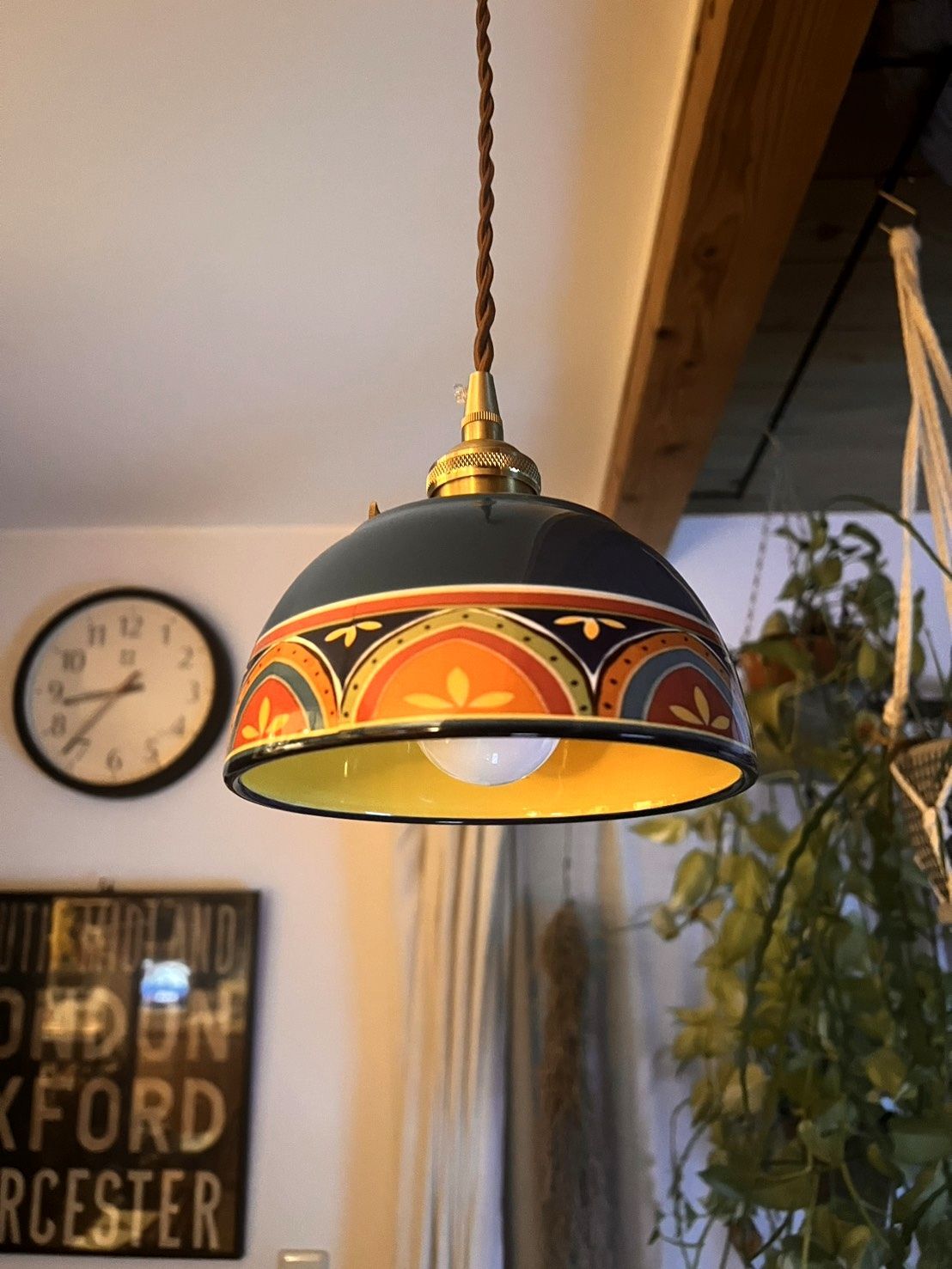 彩宙 さいちゅう – Tunisia × Japan 陶器ペンダントライト｜選べる二彩 藍花 陽彩