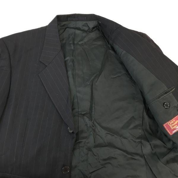 Zegna ゼニア ジャケット リネン混 ストライプ 黒 54R XL相当 春夏 美品 Z ZEGNA エルメネジルド・ゼニア リネン混 テーラード