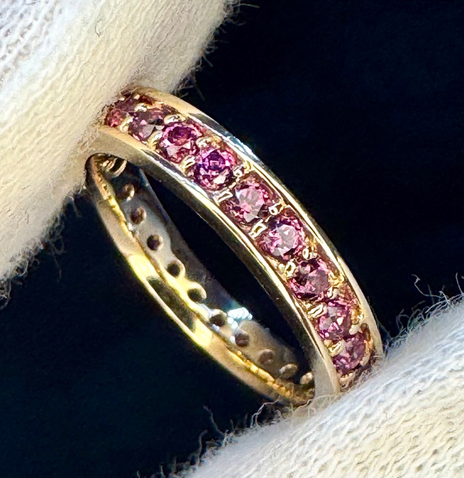 ヴェレッタオッターヴァ◆K18PG*8号*ガーネットフルエタニティリング ヴェレッタオッターヴァ◇K18PG*8号*ガーネットフルエタニティリング