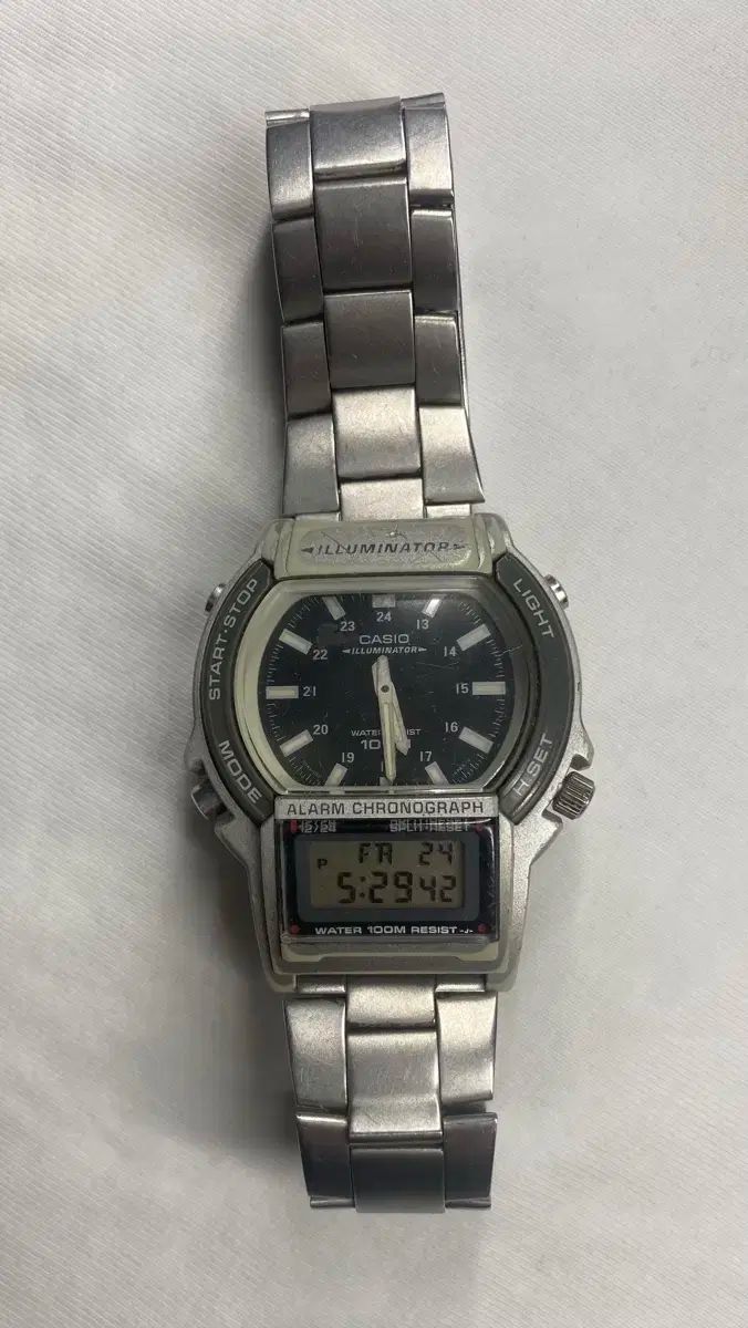 カシオ ヴィンテージ 時計 アナデジ AW-61 デュアルTIME