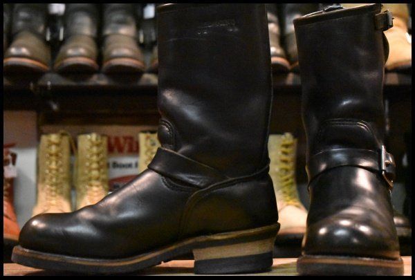 6.5D PT91プリント 94年02月刻印 レッドウィング 2268 エンジニア ブラッククローム スチールトゥ ブーツ redwing HOPESMORE FI113