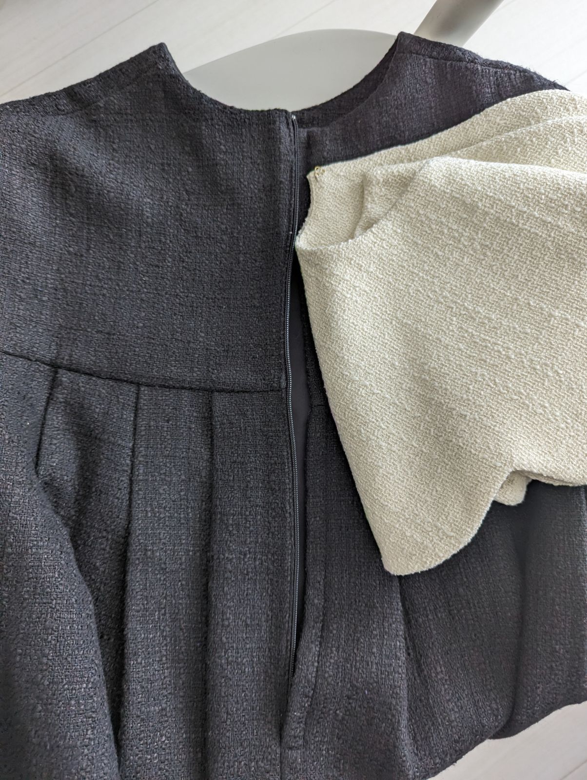 新品 seventen セブンテン ツイードバイカラートップス ブラウス