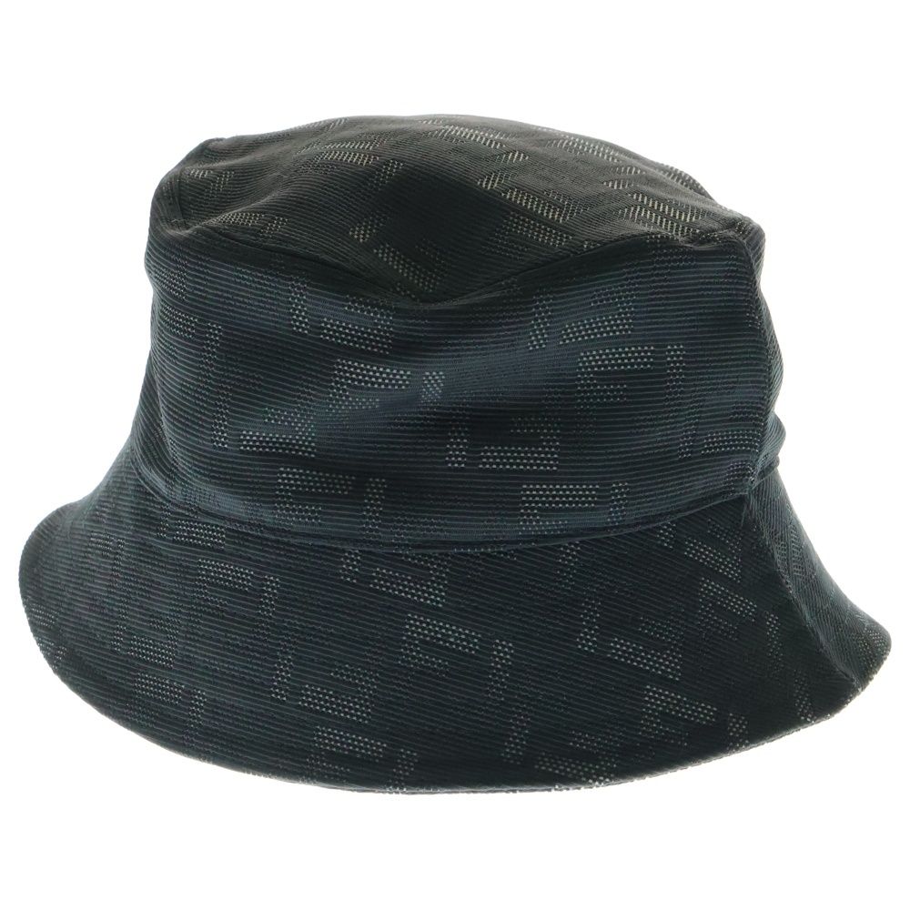 FENDI フェンディ FF Zucca Pattern Nylon Bucket Hat FF ズッカ 総柄 ナイロン バケットハット バケハ 帽子 ブラック FXQ801 AIWB