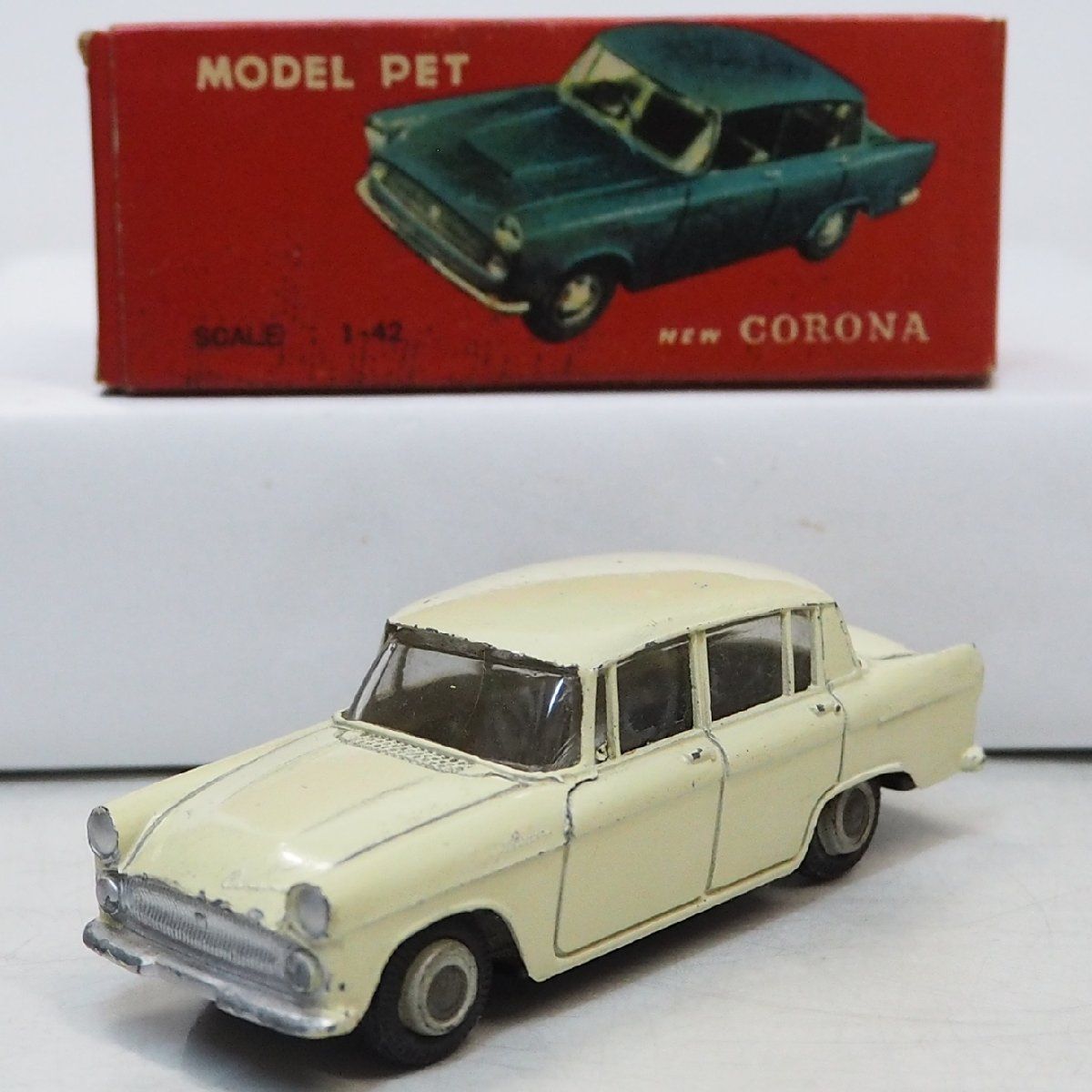 モデルペットNO.7【トヨペット ニュー コロナ TOYOPET New  CORONAベージュ】1/42ミニカーTOYOTAトヨタ□ATC旭玩具MODEL PET【箱付】送料込 - メルカリ