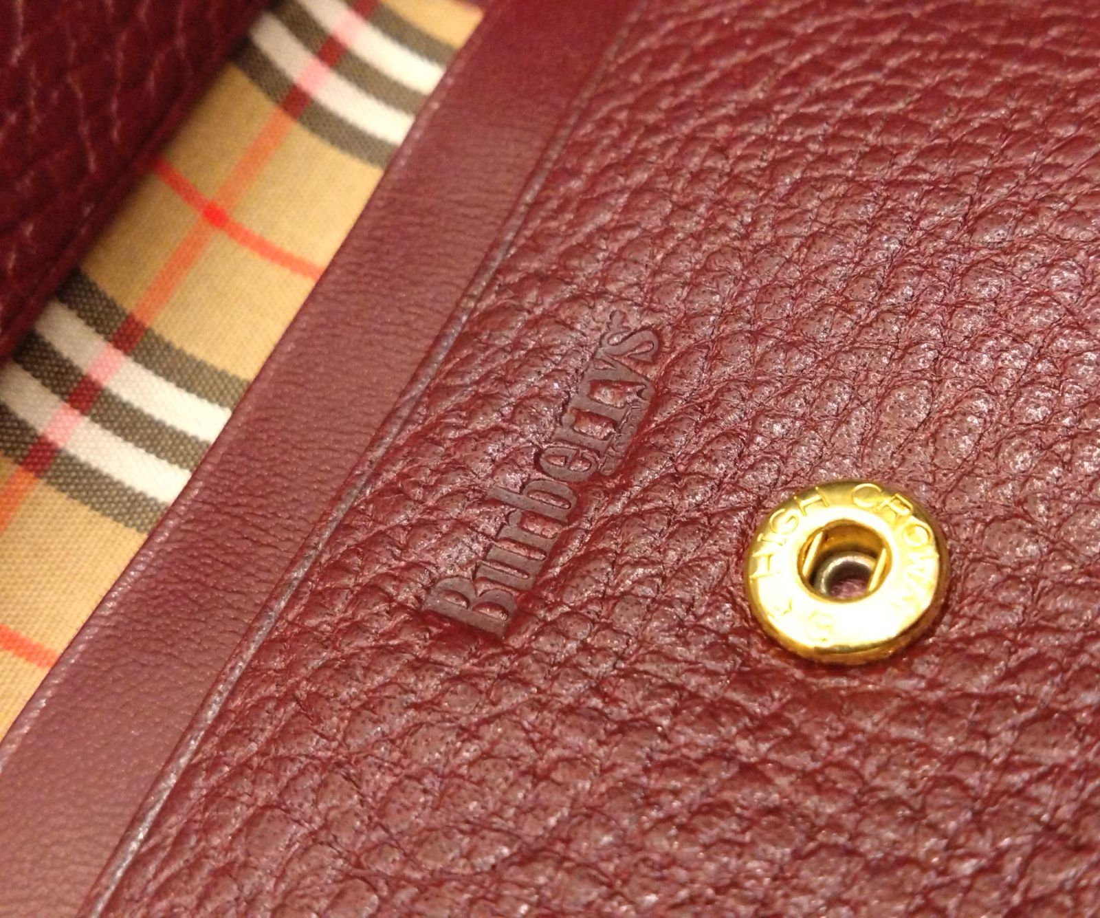 ☆NA04193 BURBERRY バーバリー レザー コインケース ボルドー ノバ