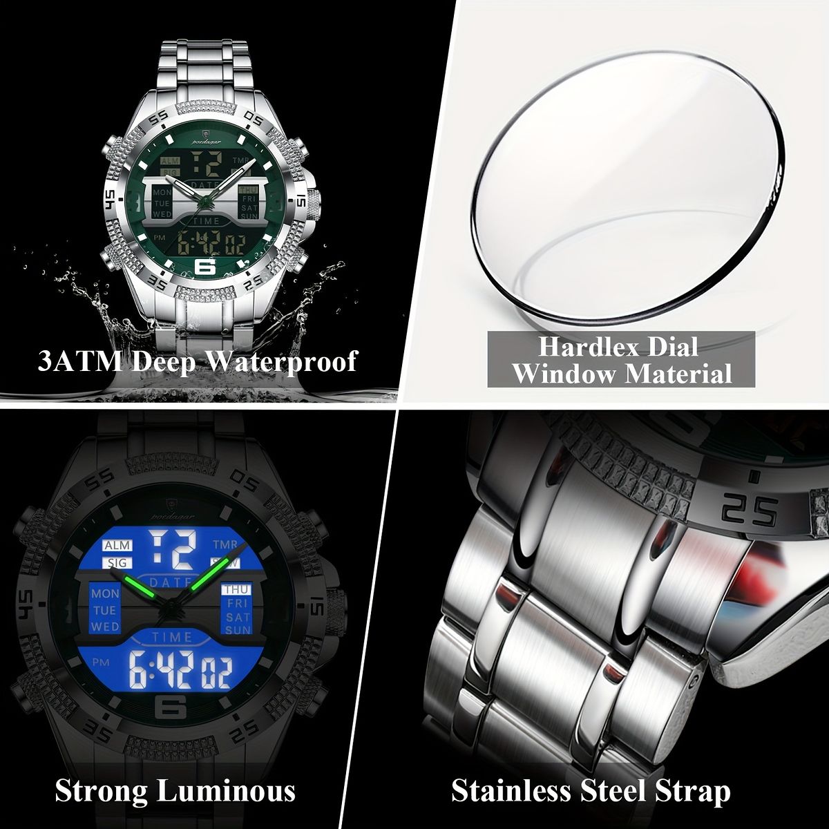デジタル腕時計 ステンレススチール 新しいものを購入したため出品いたします DIESEL（ディーゼル）の「ディーゼル 腕時計 メンズ アナログ