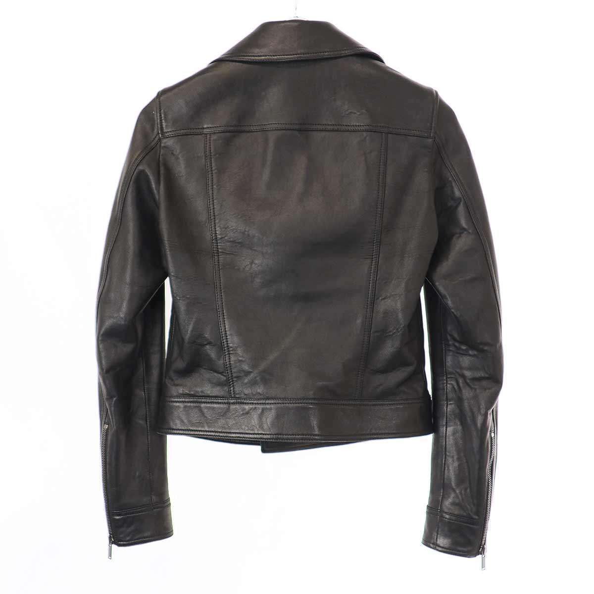 SAINT LAURENT - SAINT LAURENT PARIS サンローラン パリ 18AW  L00 裏地レオパードレザーライダースジャケット 536902 ブラック 34 SAINT LAURENT PARIS サンローラン パリ 18AW L00 裏地レオパード