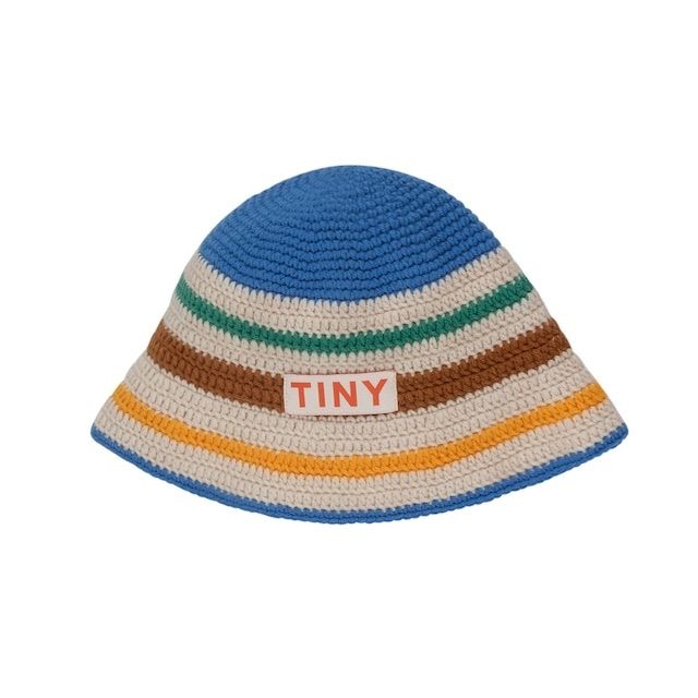 TINY COTTONS | MULTICOLOR STRIPES BUCKET HAT Light Cream SS25