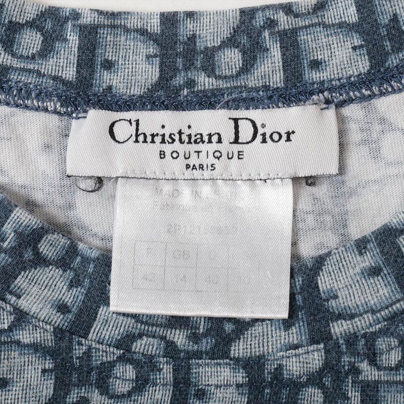 M*N様 サイズM トロッター 半袖Tシャツ クリスチャンディオール 総柄 刺繍 希少 クリスチャンディオール Dior F42 トロッター 総柄 半袖T