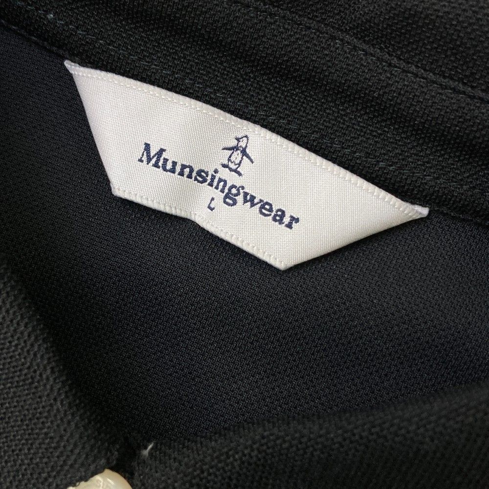 サイズ：L MUNSING WEAR マンシングウェア 長袖ポロシャツ ブラック系