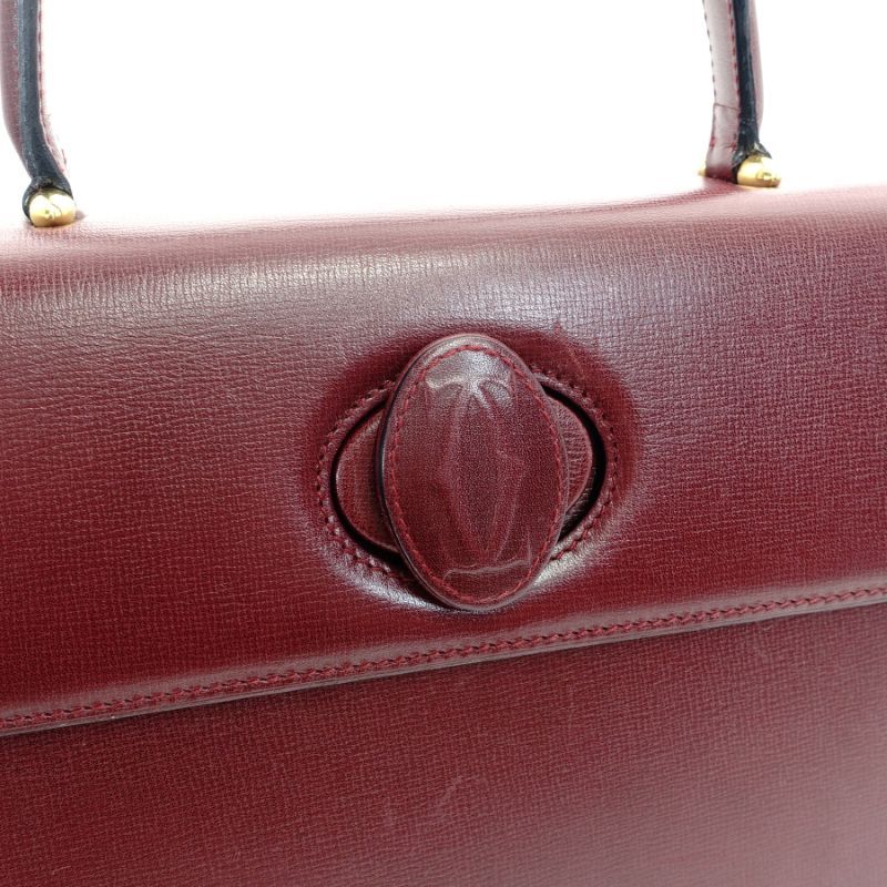 美品✨ カルティエ ビジネスバッグ ゴールド金具 深紅 スエード