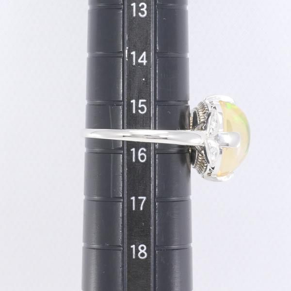 PT850 リング 指輪 15.5号 オパール 5.62 ダイヤ 総重量約5.9g - メルカリ