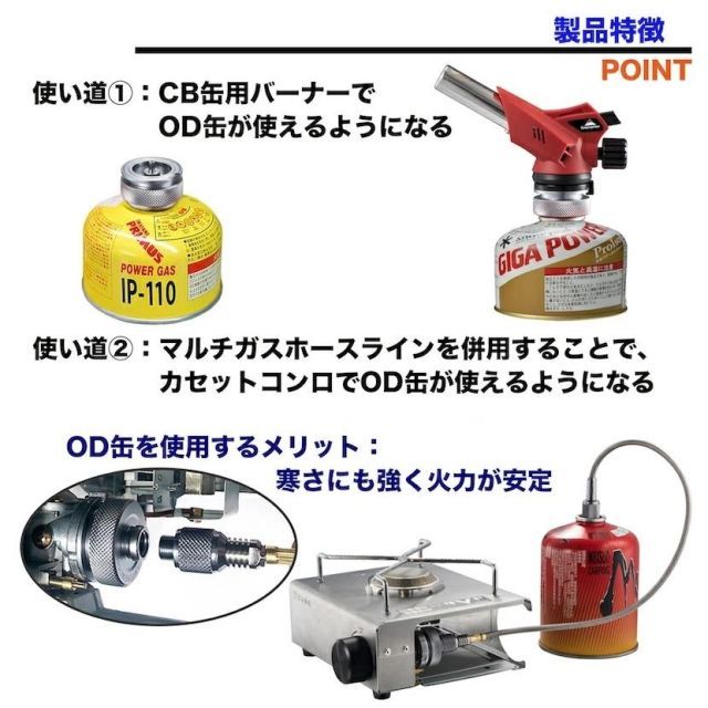 キャンピングムーン（CAMPING MOON） CB缶?OD缶へ 互換アダプター 変換アダプター 悪く Z11