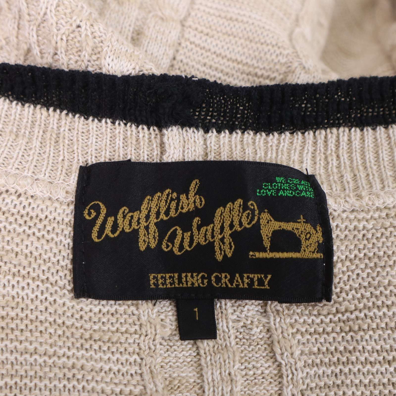 Wafflish waffle/今季リネンの大人カーディガン未使用 Wafflish Waffle ワッフリッシュワッフル 麻 リネン混 コットン