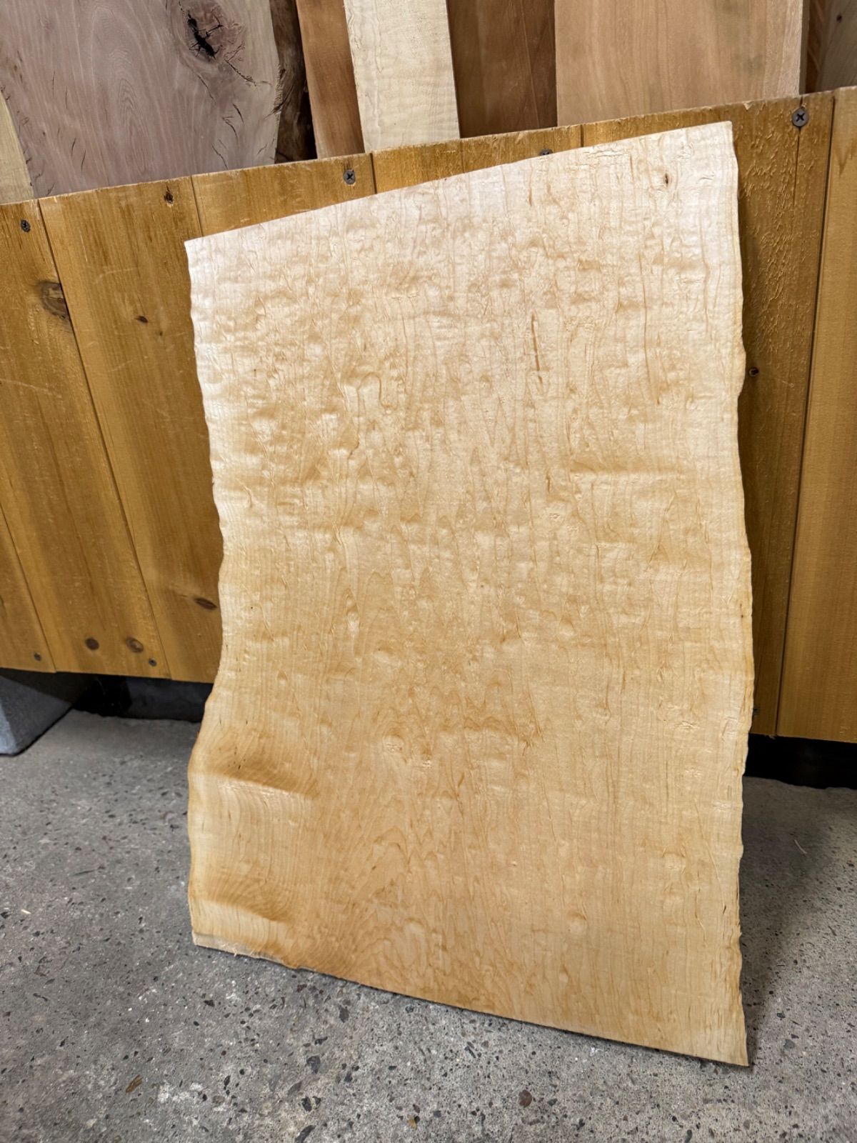 激泡杢 楓 カエデ 板 一枚板 無垢材 銘木 証明書 木工 DIY 素材