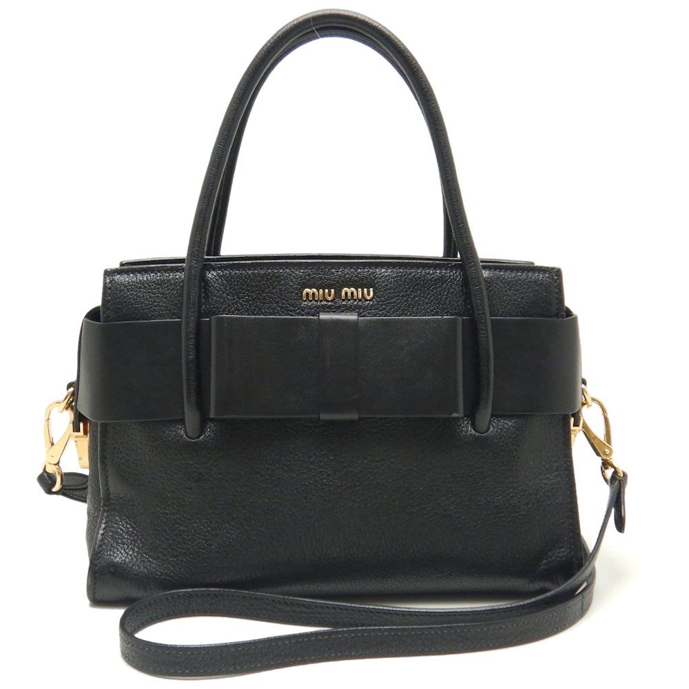 ミュウミュウ カーフレザー マドラス 2way ハンドバッグ 5BA055 MIUMIU ミュウミュウ 5BA055 ハンドバッグ 2WAY マドラス レザー