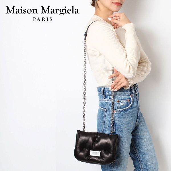 メゾン マルジェラ Maison Margiela  グラムスラム Glam Slam フラップ スモール【ブラック】 SB1WG0019 P4300 T8013/【2024SS】l-bag