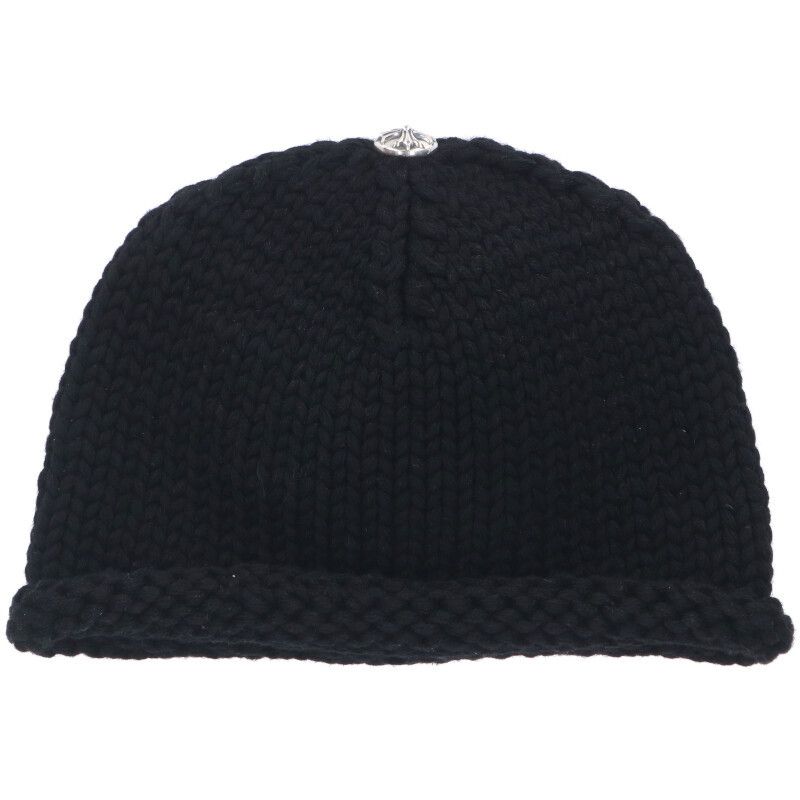 クロムハーツ BEANIE CASH/レザーパッチビーニー キッズレザークロス