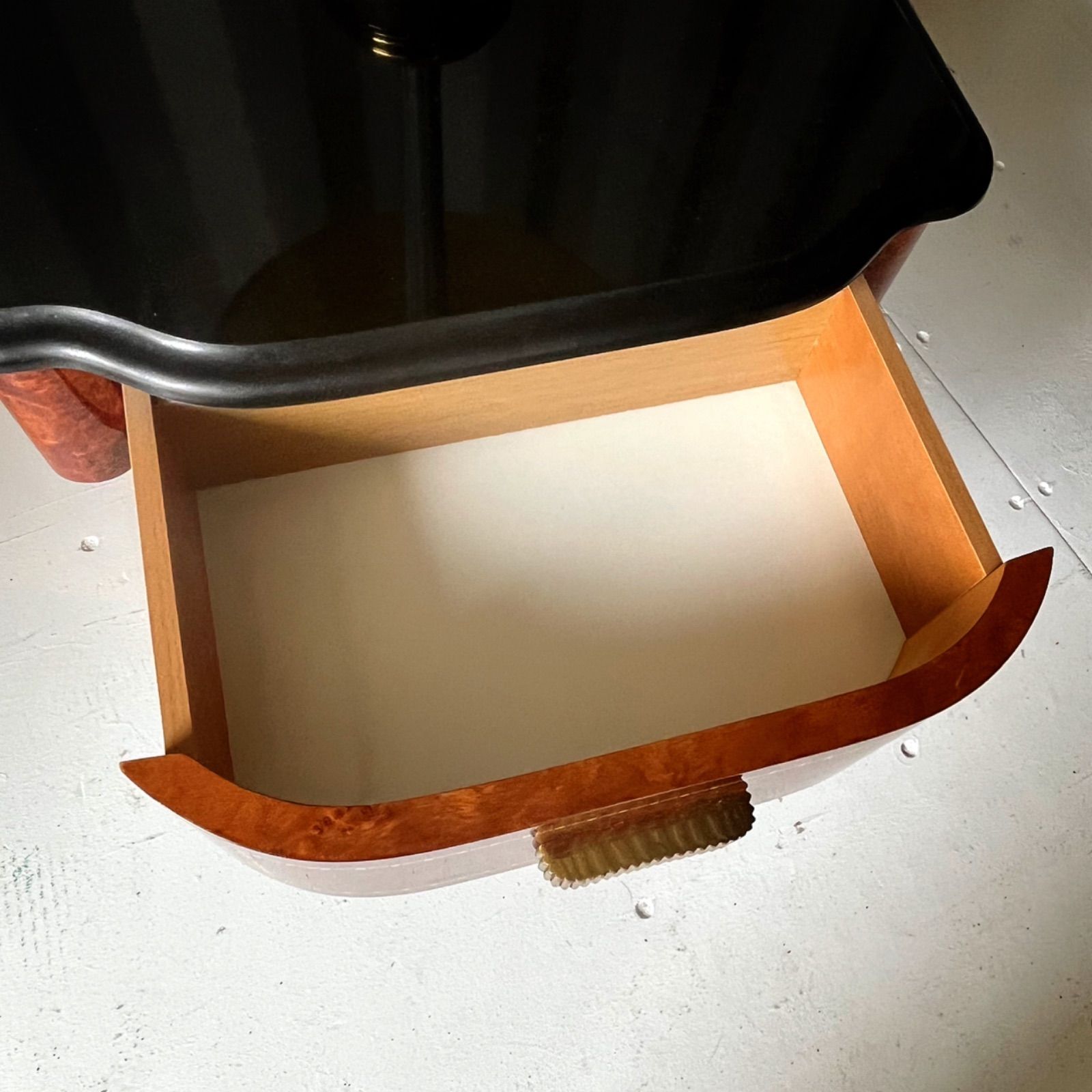 取付無料！高級ヨーロピアンアンティーク 大理石天板ライト付きナイト