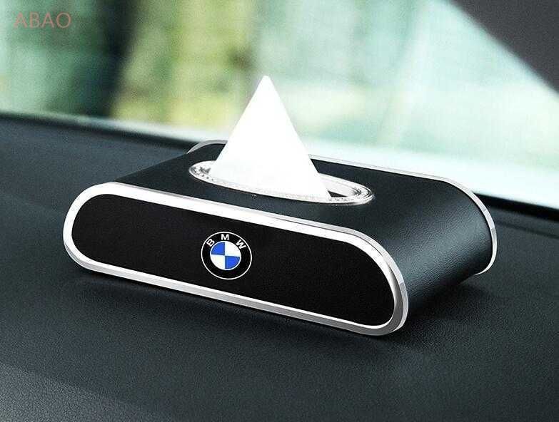 新品 Mエンブレム自動車用ティッシュボックスケース 高級レザー製ティッシュBOX 3色選択